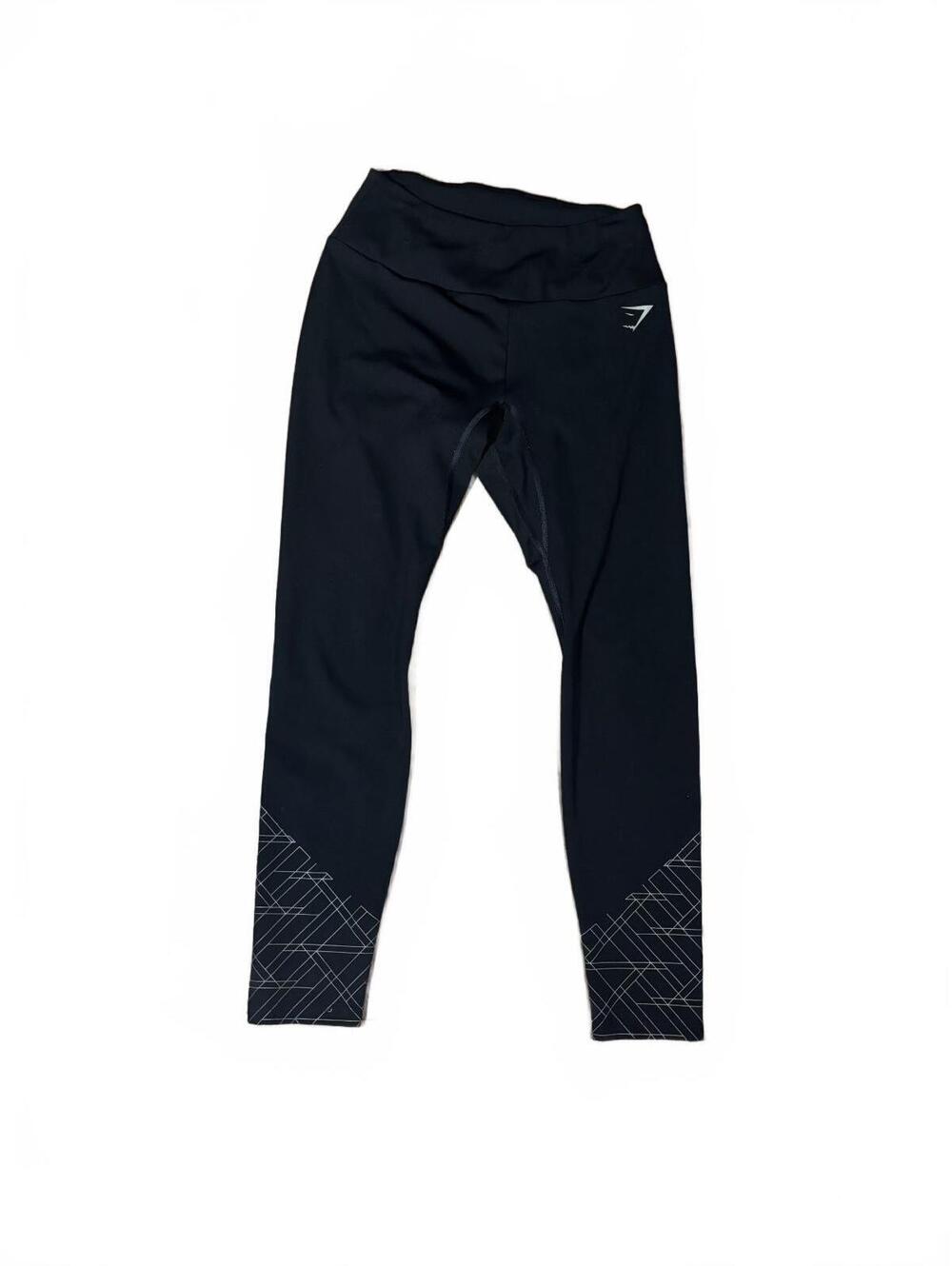 Gymshark Black High-Waisted Leggings with Reflective Detail